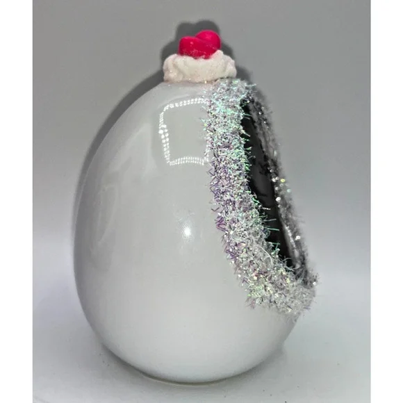 Vintage Ceramic Diorama Egg Pink Rhinestone Bunny Deb O. Original Designs OOAK - Picture 7 of 16